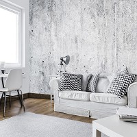 Флизелиновые фотообои ретро стиль 460x300 см Лофт Структура Имитация Серая бетонная стена (12136V12) +клей