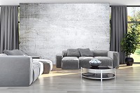 Ретро флизелиновые фотообои на стену 312x219 см Имитация Структура Светло-серый Бетон (12138VEXXL) +клей