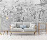 Флизелиновые фотообои ретро 368x254 см Структура Бетон Серый Индустриальный Лофт (12139V8) +клей