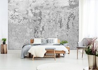 Ретро флизелиновые фотообои 416x254 см Структура Бетон Серый Индустриальный Лофт (12139VEXXXL) +клей