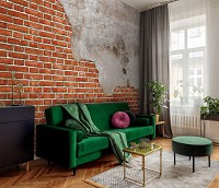 Флизелиновые фото обои кирпич 254x184 см Структура Бетон Имитация Лофт (12140V4)+клей