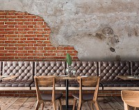 Флизелиновые фотообои в зал 312x219 см Структура Кирпич Бетон Имитация Лофт (12140VEXXL) +клей