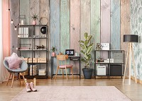 Флизелиновые фотообои под дерево 460x300 см Текстура пастельных досок (12142V12) +клей