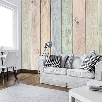 Флизелиновые фото обои ретро стиль 254x184 см Текстура пастельных деревянных досок (12142V4)+клей