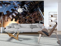 Флизелиновые фотообои 312x219 см Абстракция 3D современные шестерни (12146VEXXL) +клей