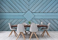 Флизелиновые фото обои ромб 254x184 см Синие доски (12152V4)+клей