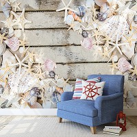 Флизелиновые фотообои морские Ракушки (12166V)+клей