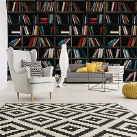 Флизелиновые фотообои ретро книги на полке (12168V)+клей