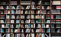 Флізелінові фотошпалери книжкова шафа книги на полиці (12170V)+клей - вид 1 мініатюра