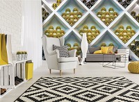 Флизелиновые 3д фотообои 368x254 см Винная стенка в светлых тонах (12171V8) +клей