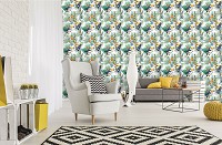 Флизелиновые фотообои в спальню природа 368x254 см Тукан на веточке в джунглях (12224V8) +клей