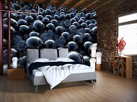 Флизелиновые фотообои 3d 368x280 см шары в оттенках черного (12270V10) +клей