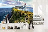 Флізелінові 3Д фото шпалери гори 254x184 см Вид на старий маяк краєвид природи море (12282V4)+клей - вид 6 мініатюра