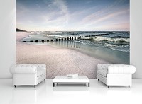 Флизелиновые 3д фотообои в спальню над кроватью 520x318 см Ландшафт Пляж Море Небо (12284VEXXXXXL) +клей