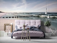 3д флизелиновые фотообои природа 368x254 см Ландшафт Пляж Море Небо (12284V8) +клей