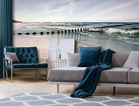 Природа флизелиновые 3д фотообои 312x219 см Ландшафт Пляж Море Небо (12284VEXXL) +клей