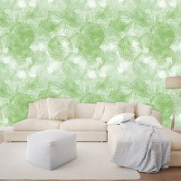 Флизелиновые фотообои искусство оливковые цветы нарисованные акварелью (12286V)+клей