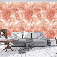 Популярные флизелиновые фотообои 520x318 см Оранжевые цветы нарисованные акварелью (12288VEXXXXXL) +клей