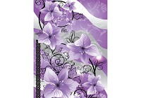 Флизелиновые фотообои с узорами 184x254 см Фиолетовые цветы на черных стеблях (1232V4A)+клей - вид 1 миниатюра