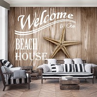 Флизелиновые фотообои 368x254 см Добро пожаловать в пляжный домик (12347V8) +клей