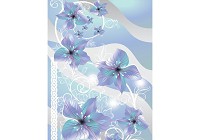 Флізелінові фотошпалери до спальні 206x275 см Сині квіти на білих стеблах (1234VEA)+клей - вид 1 мініатюра