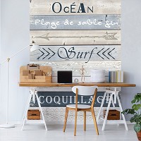 Флизелиновые фото обои под дерево 184x254 см Доски с надписями (12351V4A)+клей - вид 5 миниатюра