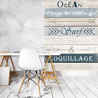 Флизелиновые фото обои под дерево 184x254 см Доски с надписями (12351V4A)+клей - вид 6 миниатюра