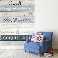 Флизелиновые фото обои под дерево 184x254 см Доски с надписями (12351V4A)+клей