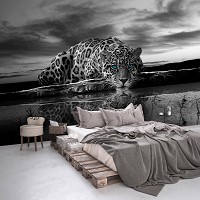 Флизелиновые черные фото обои 3d 416x254 см Голубоглазый ягуар (12365VEXXXL)+клей - вид 5 миниатюра