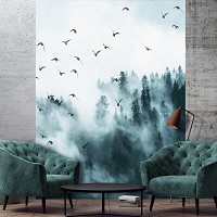 Флизелиновые 3D фото обои тучи 184x254 см Птицы в тумане (12394V4A)+клей - вид 6 миниатюра