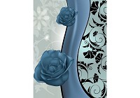 Флізелінові фотошпалери спальня 206x275 см Сині троянди на світлому фоні (1242VEA)+клей - вид 1 мініатюра