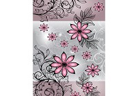 Флизелиновые фотообои для прихожей 206x275 см Розовые цветы на сером фоне (1245VEA)+клей - вид 1 миниатюра