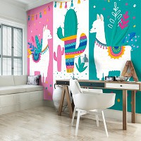 Флізелінові фото шпалери зелень 312x219 см Лами (12512VEXXL)+клей