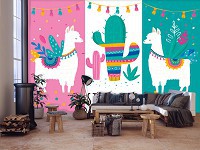 Флізелінові фото шпалери написи 254x184 см Лами (12512V4)+клей