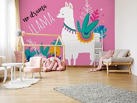 Флізелінові фотошпалери природа 312x219 см Рожеві лами для дівчинки (12514VEXXL)+клей - вид 6 мініатюра