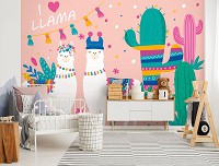 Флизелиновые фотообои с надписью на стены животные 312x219 см Я люблю ламу (12516VEXXL) +клей