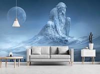 Флизелиновые детские фотообои 416x254 см Битва титана с драконом при лунном свете (12519VEXXXL) +клей