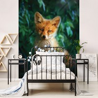 Флизелиновые фото обои 3Д природа 206x275 см Лиса в траве (12522VEA)+клей