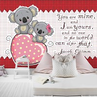 Флизелиновые фото обои надписи 254x184 см Мишки Тедди на сердце для девочки (12526V4)+клей