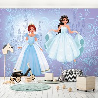 Флизелиновые фотообои для девочек принцессы 520x318 см Голубая сказка для детей (12527VEXXXXXL) +клей