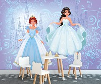 Сказочные флизелиновые фотообои 416x290 см Для девочек: Две принцессы на балу (12527VEXXXXL)+клей - вид 6 миниатюра