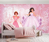 Флизелиновые фотообои для девочек принцессы 312x219 см Для детей Розовая сказка (12529VEXXL) +клей
