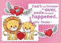 Флізелінові дитячі фотошпалери для дівчаток для стін з написами 460x300 см Плюшеві левенята та серця (12535V12) +клей - вид 1 мініатюра