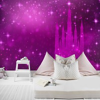 Флізелінові дитячі фотошпалери дісней 520x318 см Замок для дівчинки Рожевий палац (12538VEXXXXXL) +клей