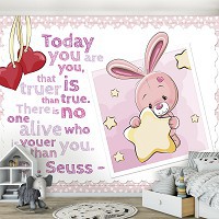 Флізелінові фотошпалери написи Для маленької дівчинки рожевий кролик (12539V)+клей - вид 7 мініатюра