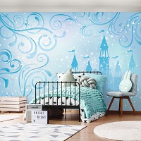 Флизелиновые детские фотообои замок 368x254 см Сказочный дворец принцессы (12544V8) +клей