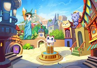 Флізелінові шпалери фото 312x219 см Дітям Тварини Казка Містечко Котів (12545VEXXL)+клей - вид 1 мініатюра