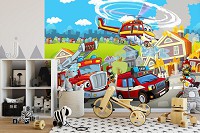 Флизелиновые фотообои авто 520x318 см Детям Пожарная команда Мальчики (12549VEXXXXXL) +клей