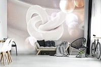 3 д флизелиновые фотообои 312x219 см Абстракция кольца и сферы (12552VEXXL) +клей