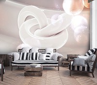 3d флизелиновые фотообои 368x280 см Абстракция кольца и сферы (12552V10) +клей